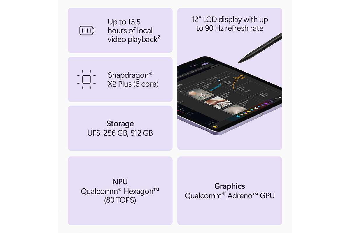 Microsoft Surface pro 12" | Copilot+ PC | Snapdragon X2 Plus (6 Core) | 16GB | 512GB | Violet-15