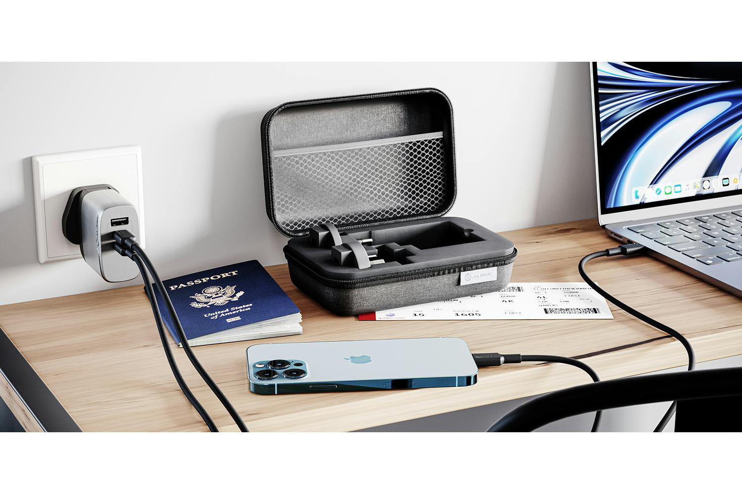Alogic 67W 3 Port Rapid Power Multi-Country Travel Gan Charger-2