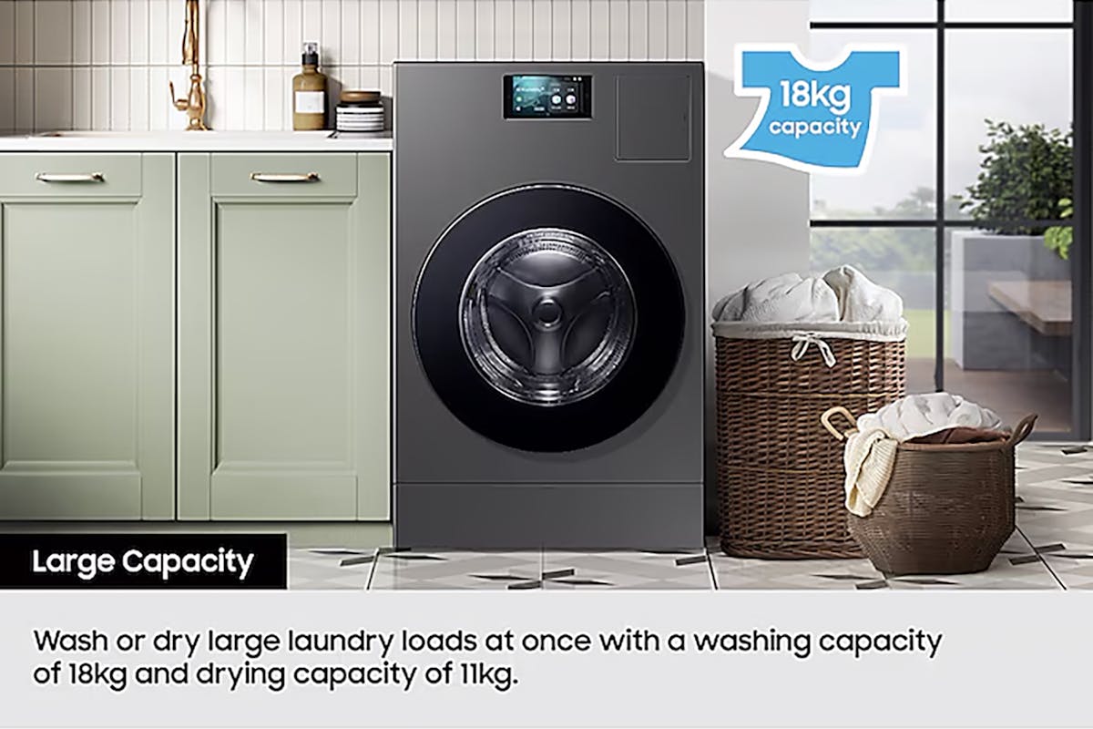 Samsung Bespoke 18/11kg Freestanding Washer Dryer | WD18DB8995BZT1-5