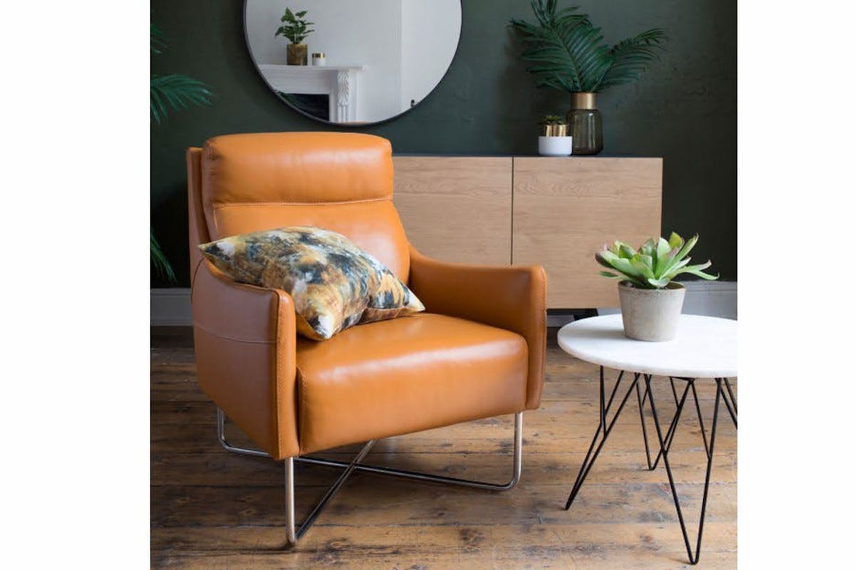 Wendy Accent Chair | Leather | Mustard-2