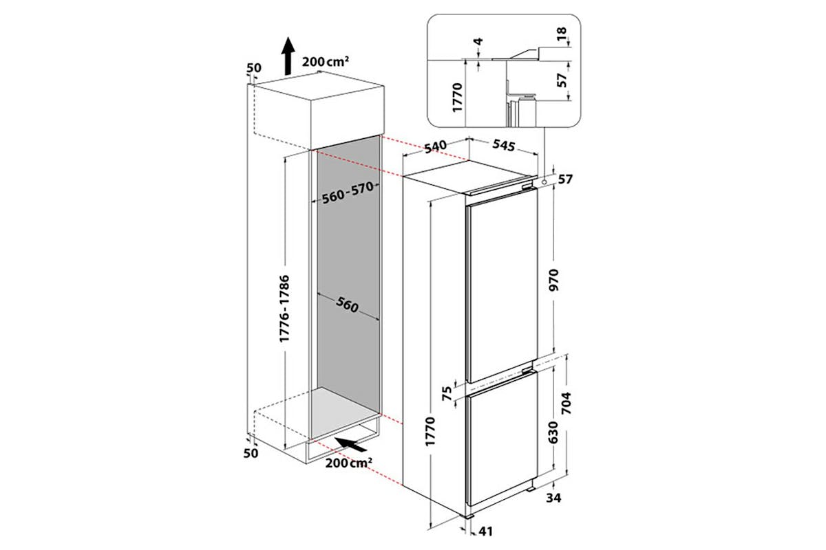 Whirlpool Integrated Fridge Freezers | WHC18D041A1-9