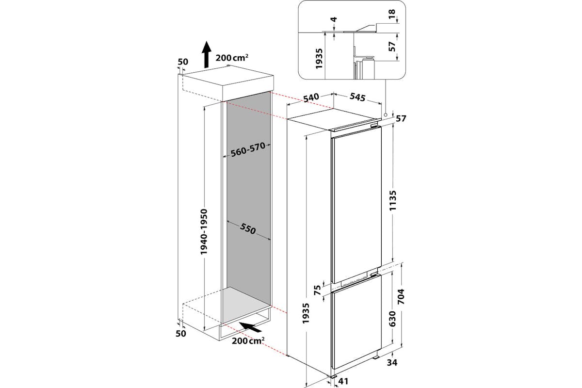 Whirlpool Built-in Fridge Freezer | WHC20T322UK-12