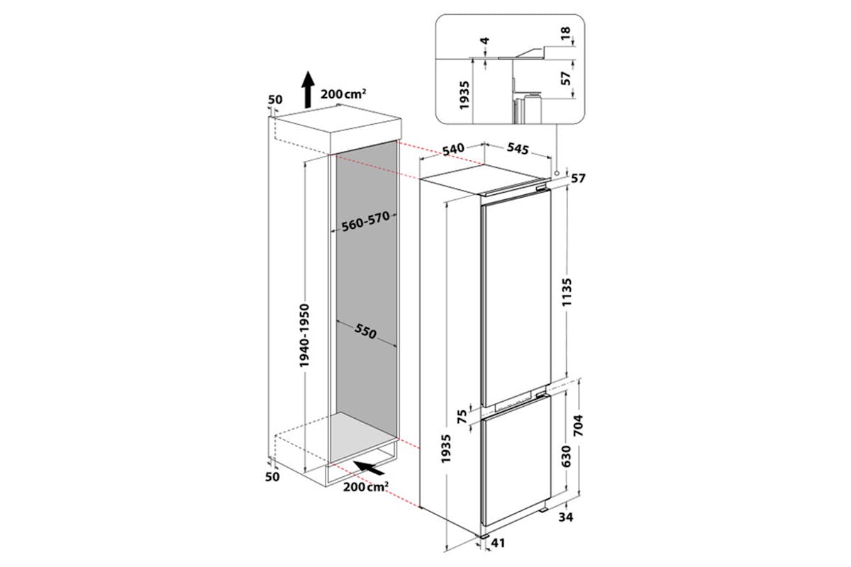 Whirlpool Built-in Fridge Freezer | WHC20T573PUK-9