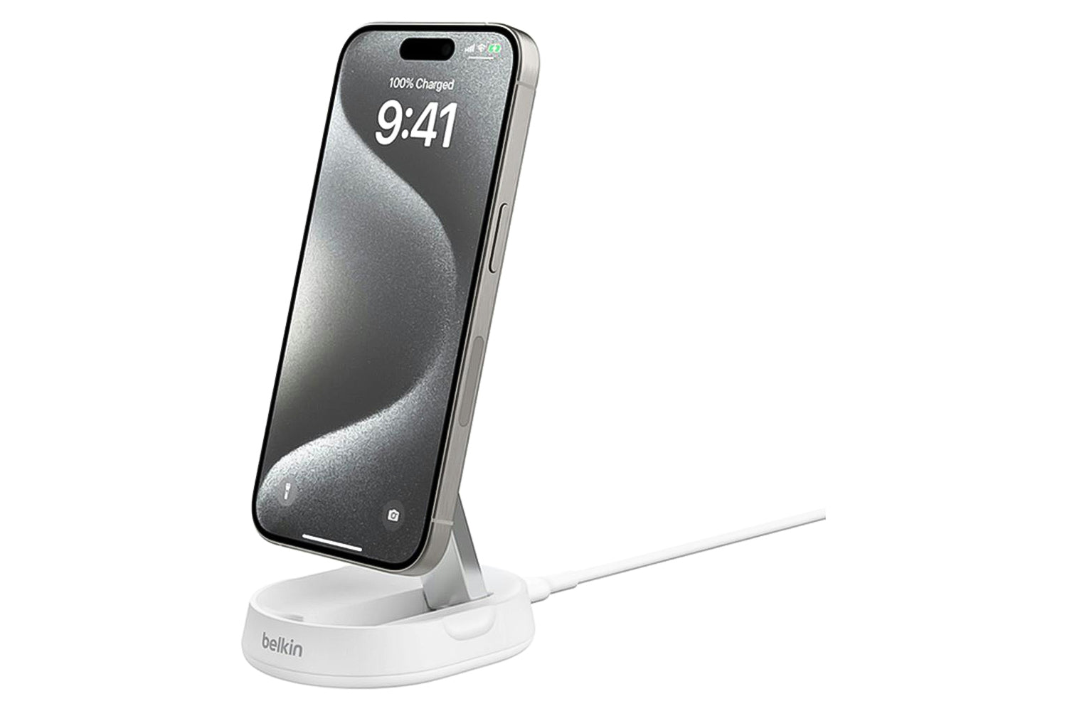 Belkin BoostCharge Pro 15W Magnetic Wireless Charging Stand with Qi2 | White