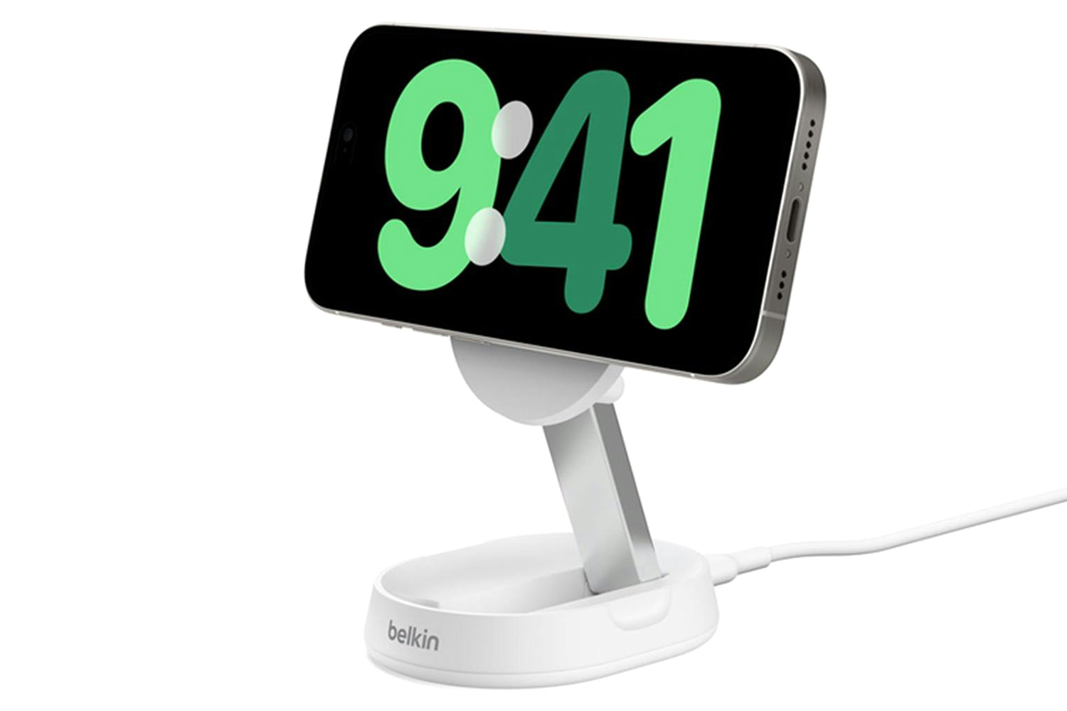 Belkin BoostCharge Pro 15W Magnetic Wireless Charging Stand with Qi2 | White-5