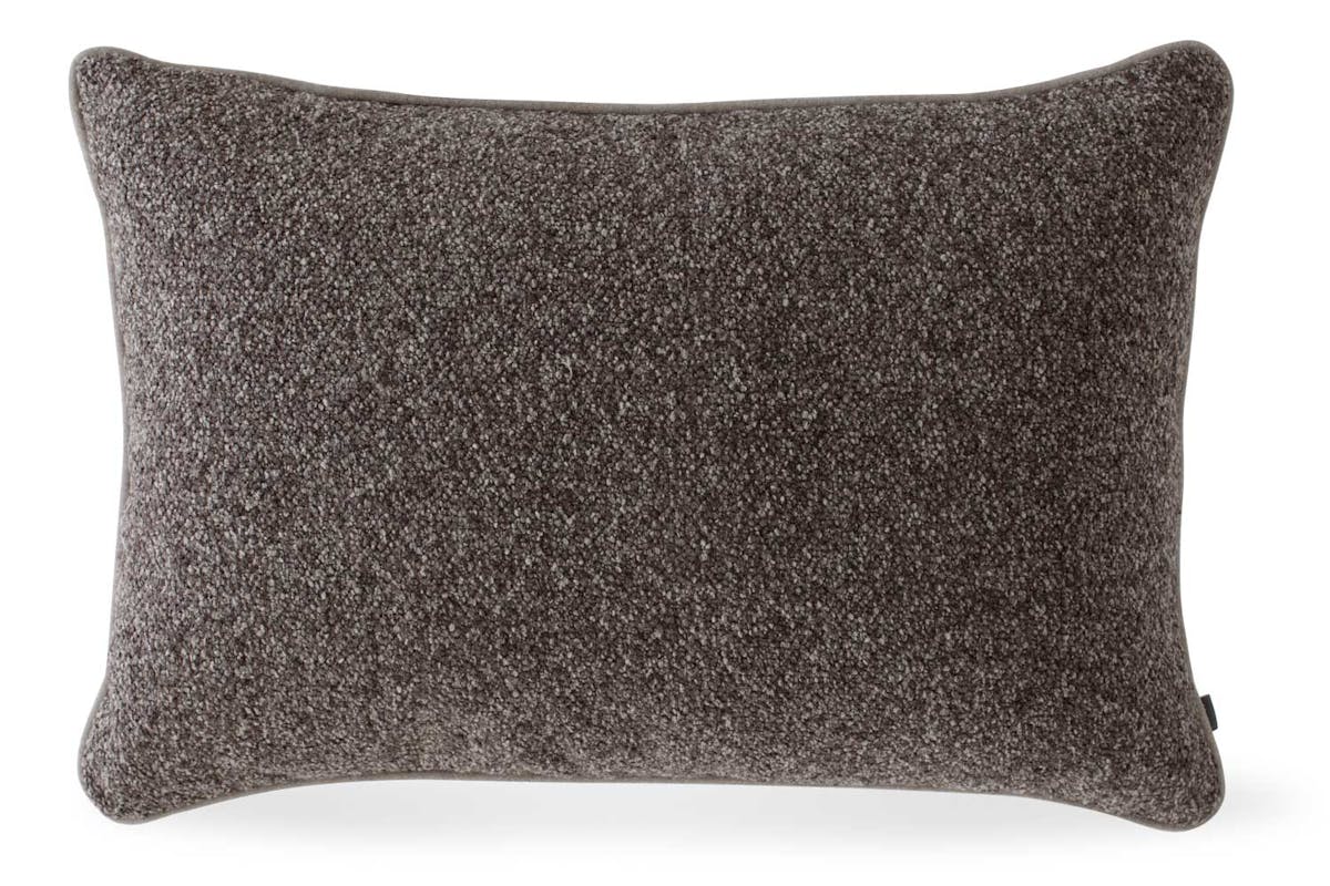 Boucle Piped Cushion | Brown/Natural | 40 x 60 cm