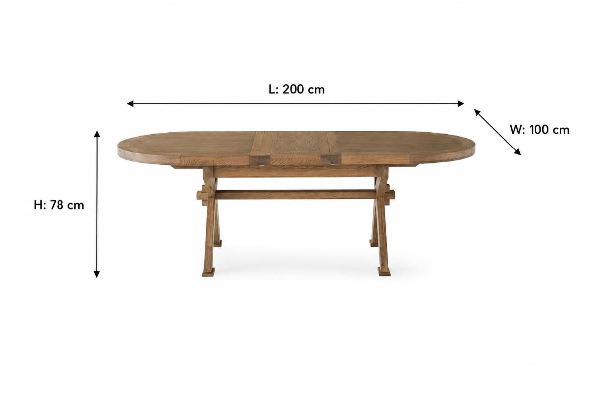 Monastery Oval Dinning Table | 200- 290 cm | Grey-3