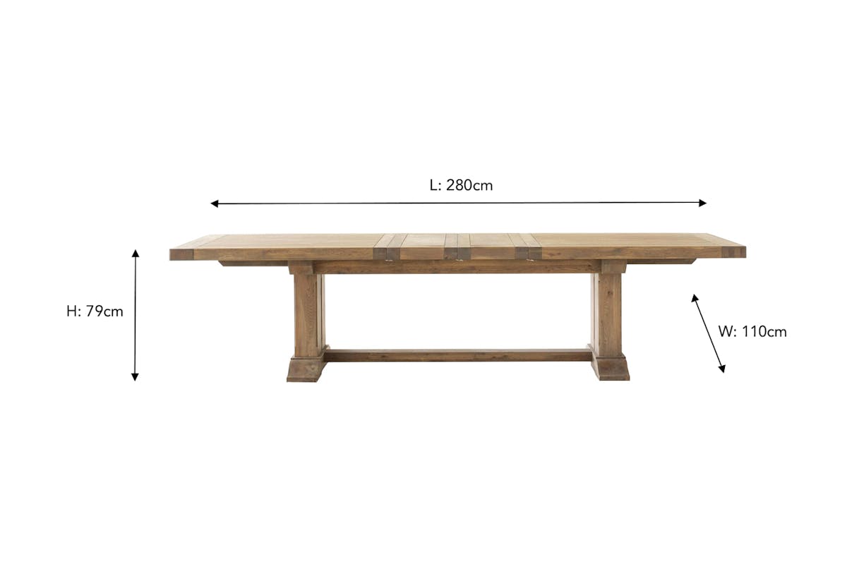 Monastery Rectangular Extending Dining Table | Small | Grey Oil-11