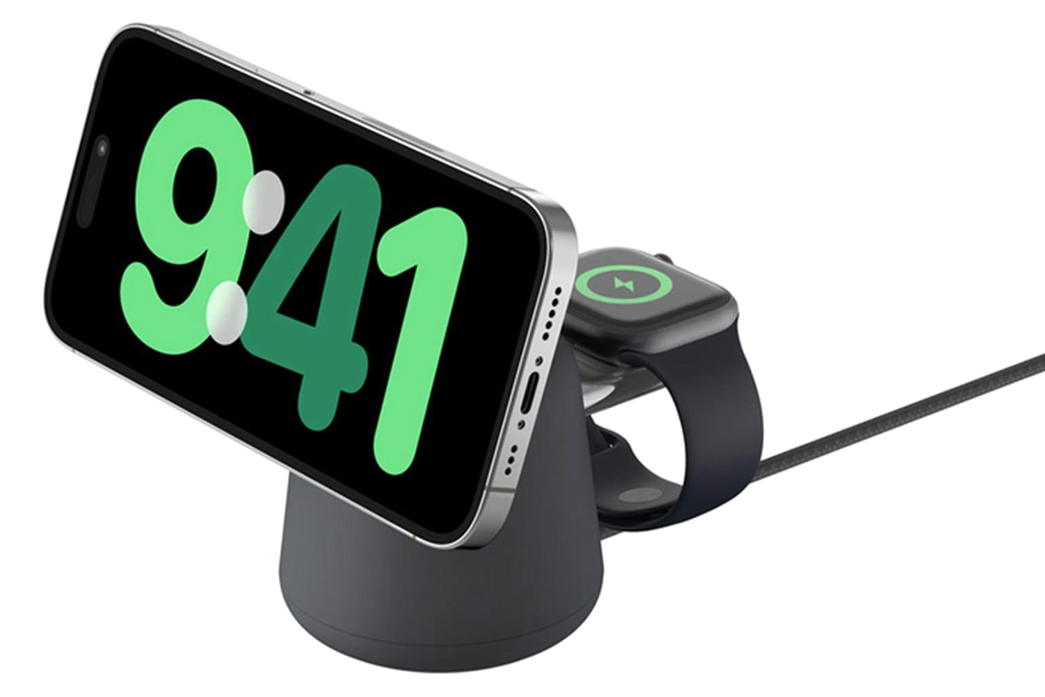 Belkin BoostCharge Pro 15W 2-in-1 Wireless Charging Dock with MagSafe | Black