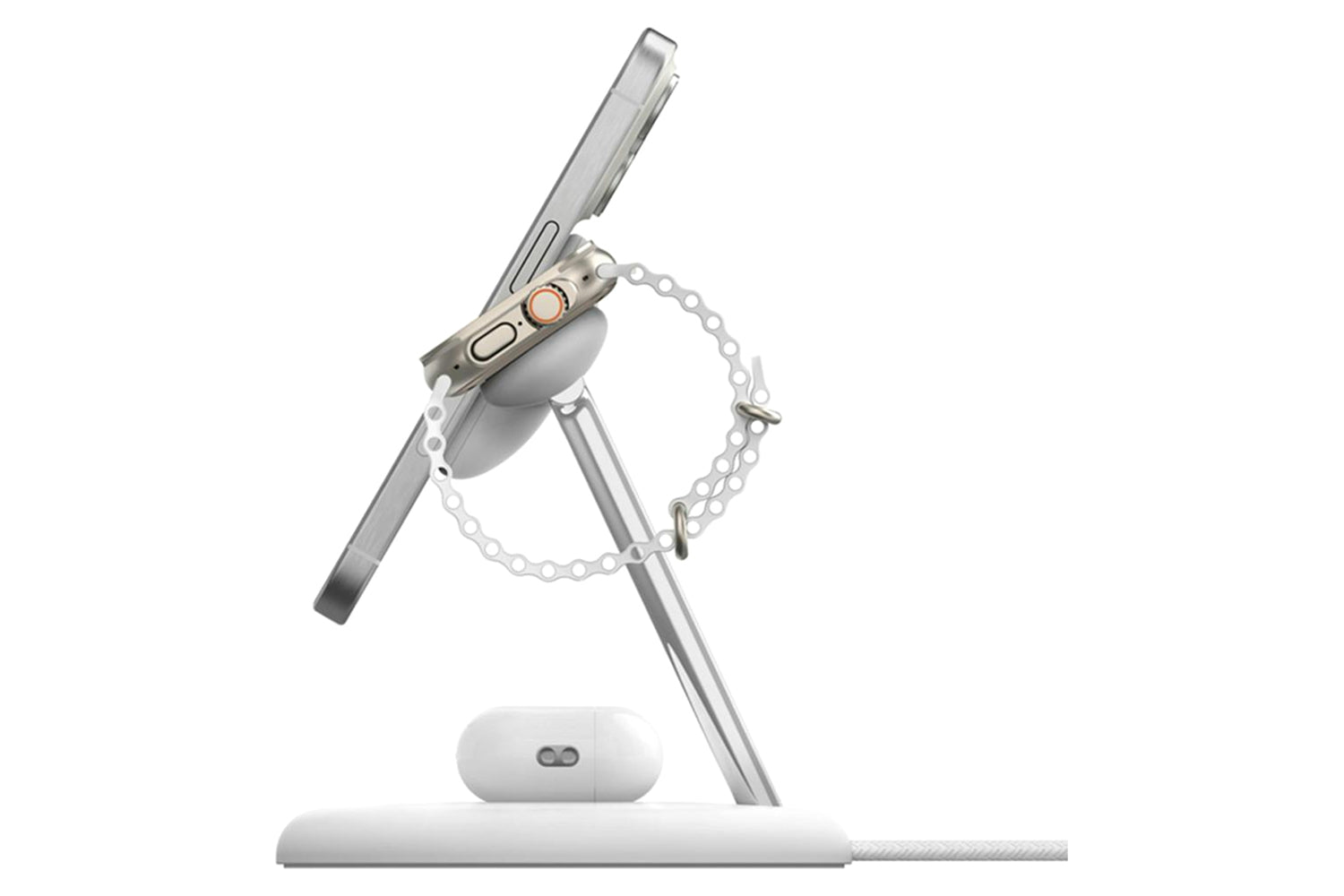 Belkin BoostCharge Pro 3-in-1 Magnetic Wireless Charging Stand with Qi2 | White-5
