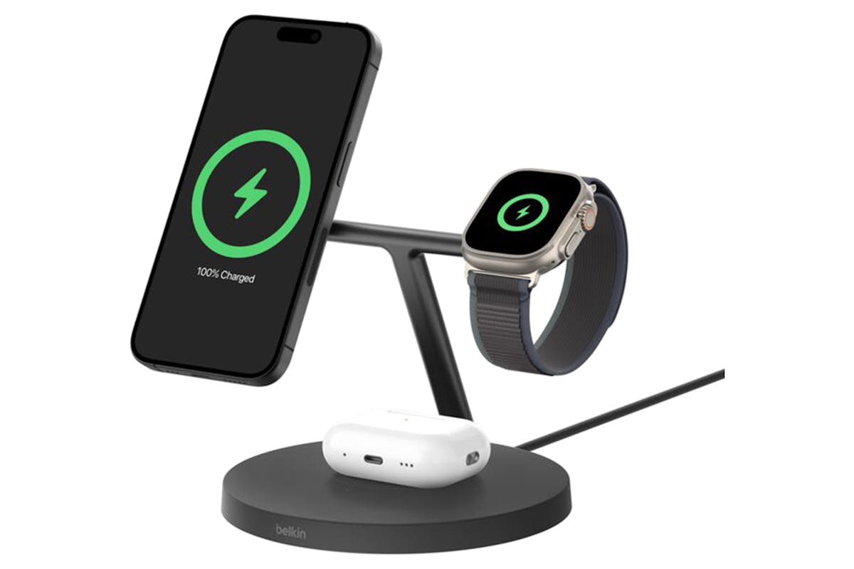 Belkin BoostCharge Pro 15W 3-in-1 Magnetic Wireless Charging Stand with Qi2 | Black-2