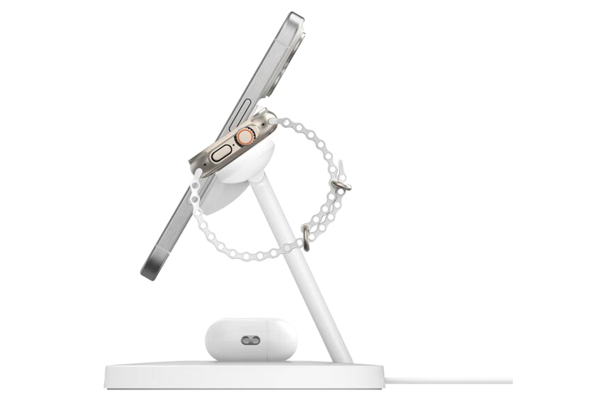 Belkin BoostCharge Pro 15W 3-in-1 Magnetic Wireless Charging Stand with Qi2 | White-14