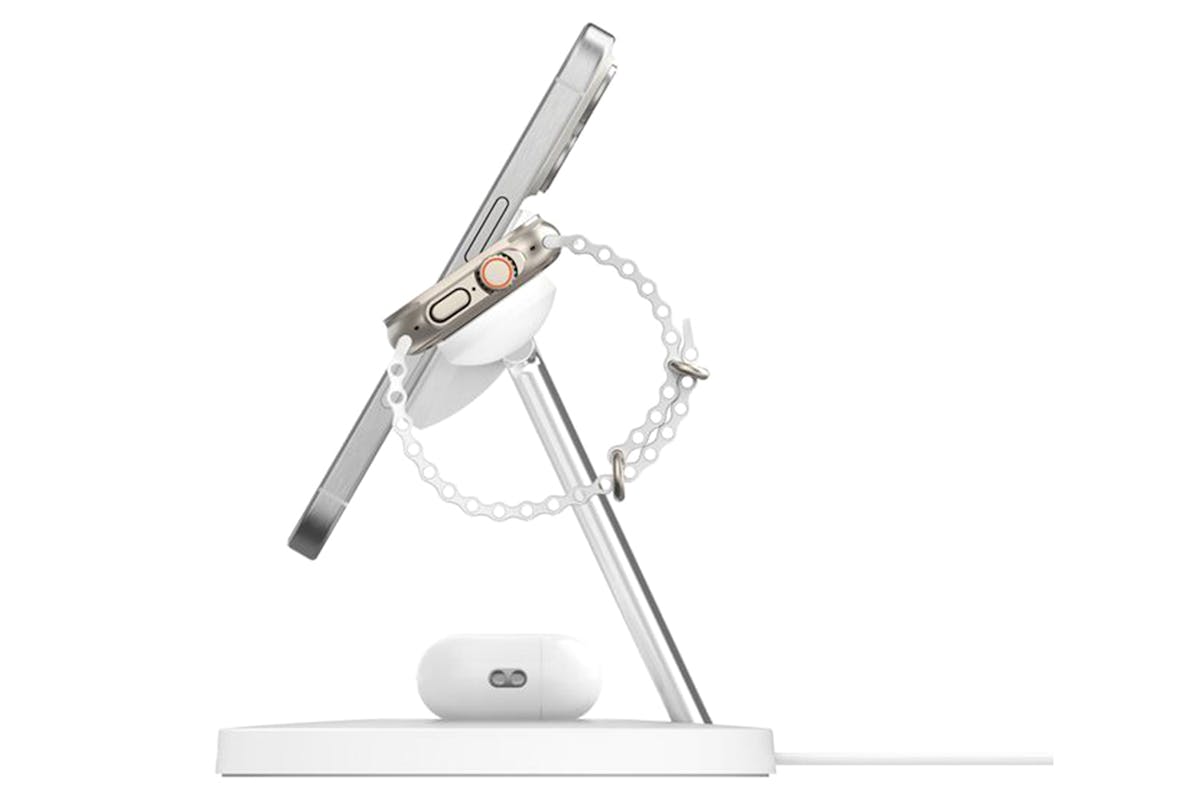Belkin BoostCharge Pro 15W 3-in-1 Magnetic Wireless Charging Stand with Qi2 | White-3