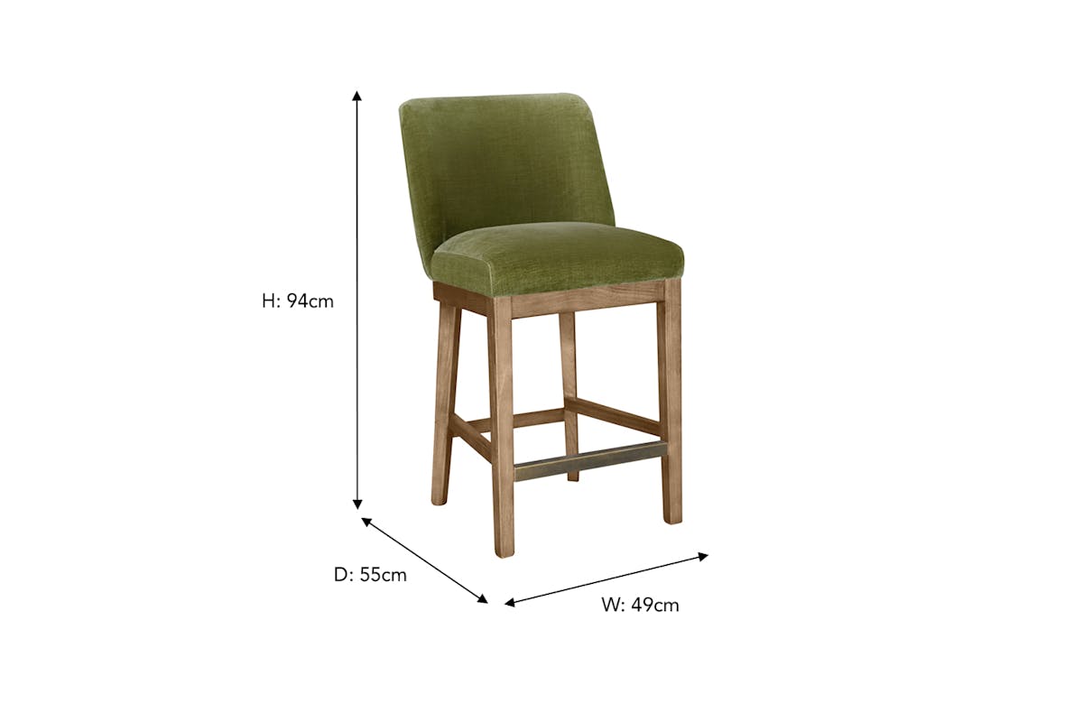 Walter Counter Stool | Fabric | Green-3