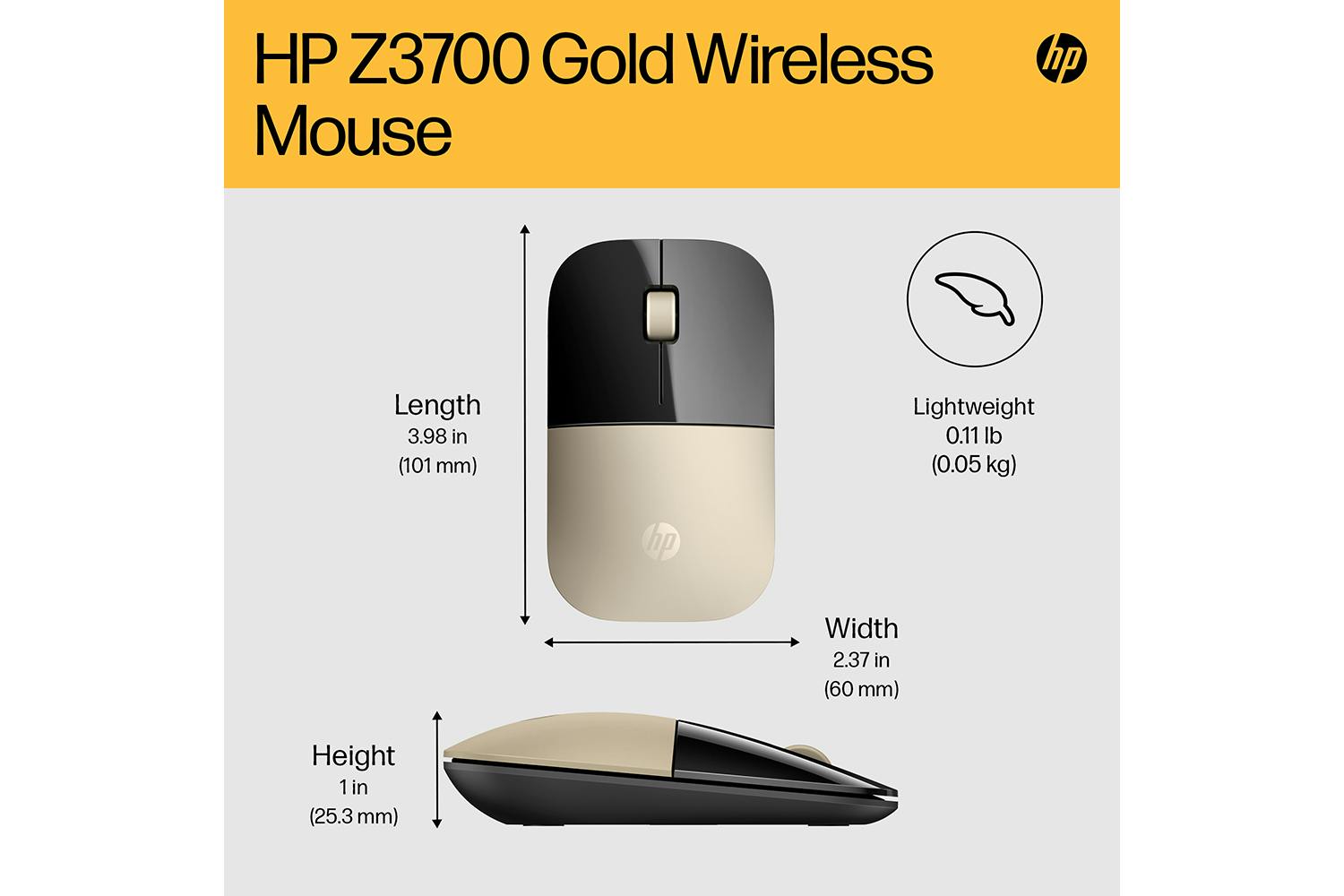 HP Z3700 Wireless Mouse | Gold-3