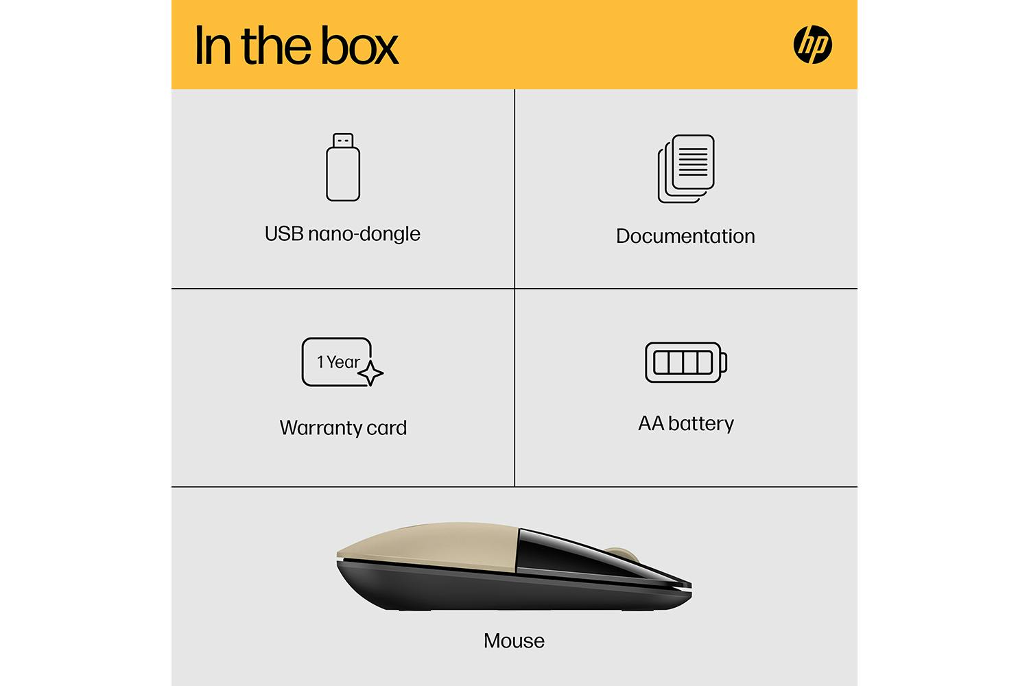HP Z3700 Wireless Mouse | Gold-6