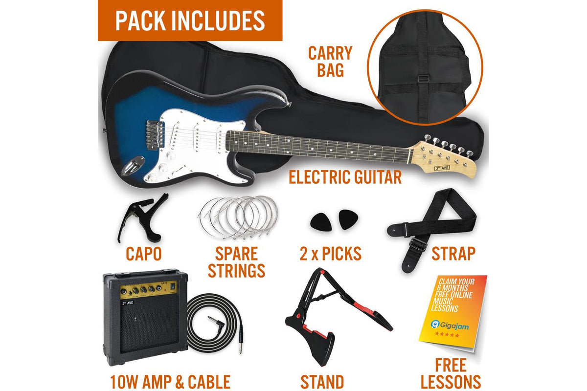 3rd Avenue Electric Guitar Pack - Blueburst-3