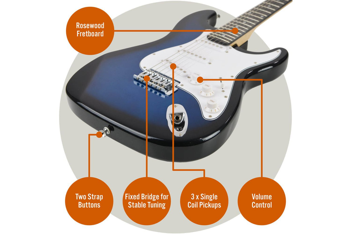 3rd Avenue Electric Guitar Pack - Blueburst-4
