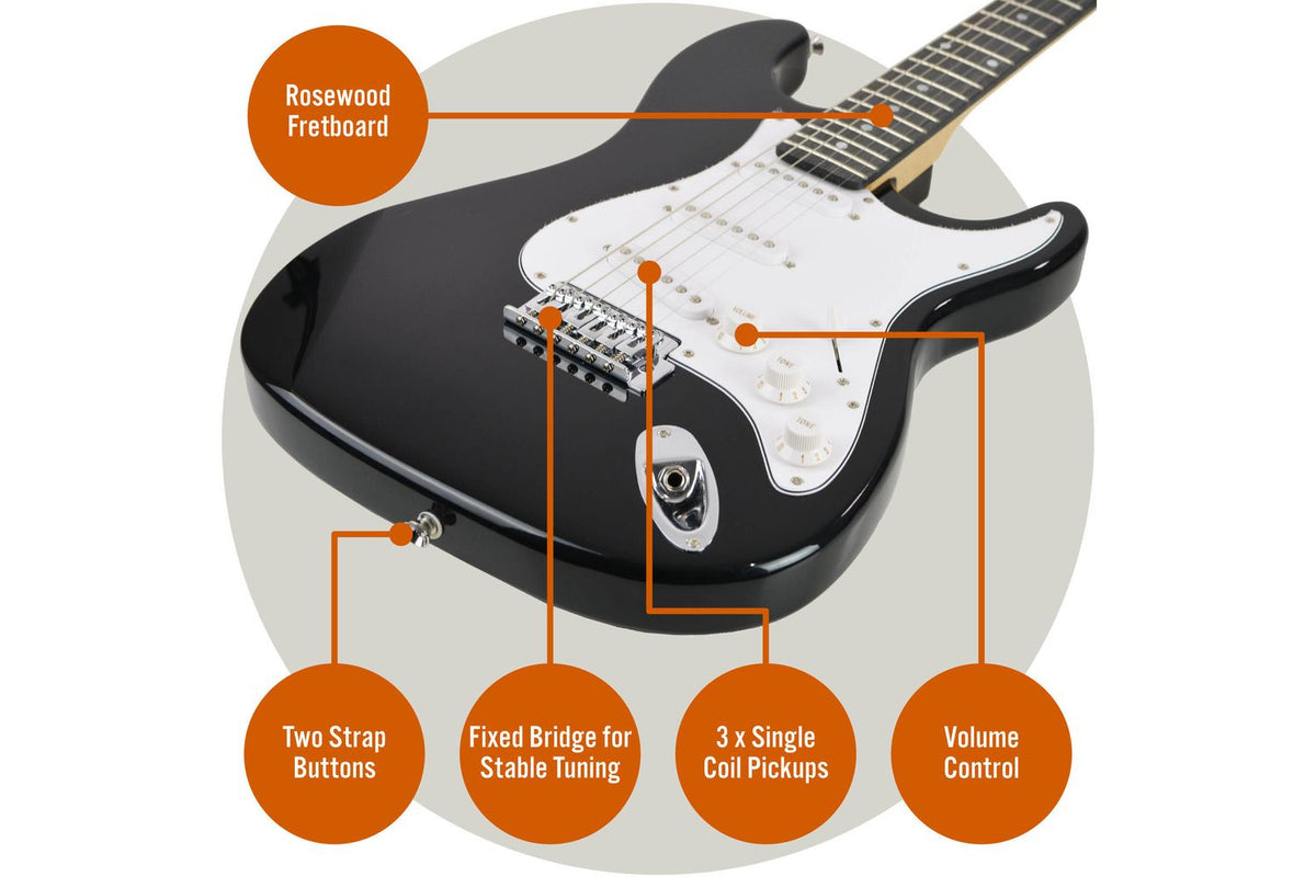 3rd Avenue 44 Size Electric Guitar Pack - Black-4