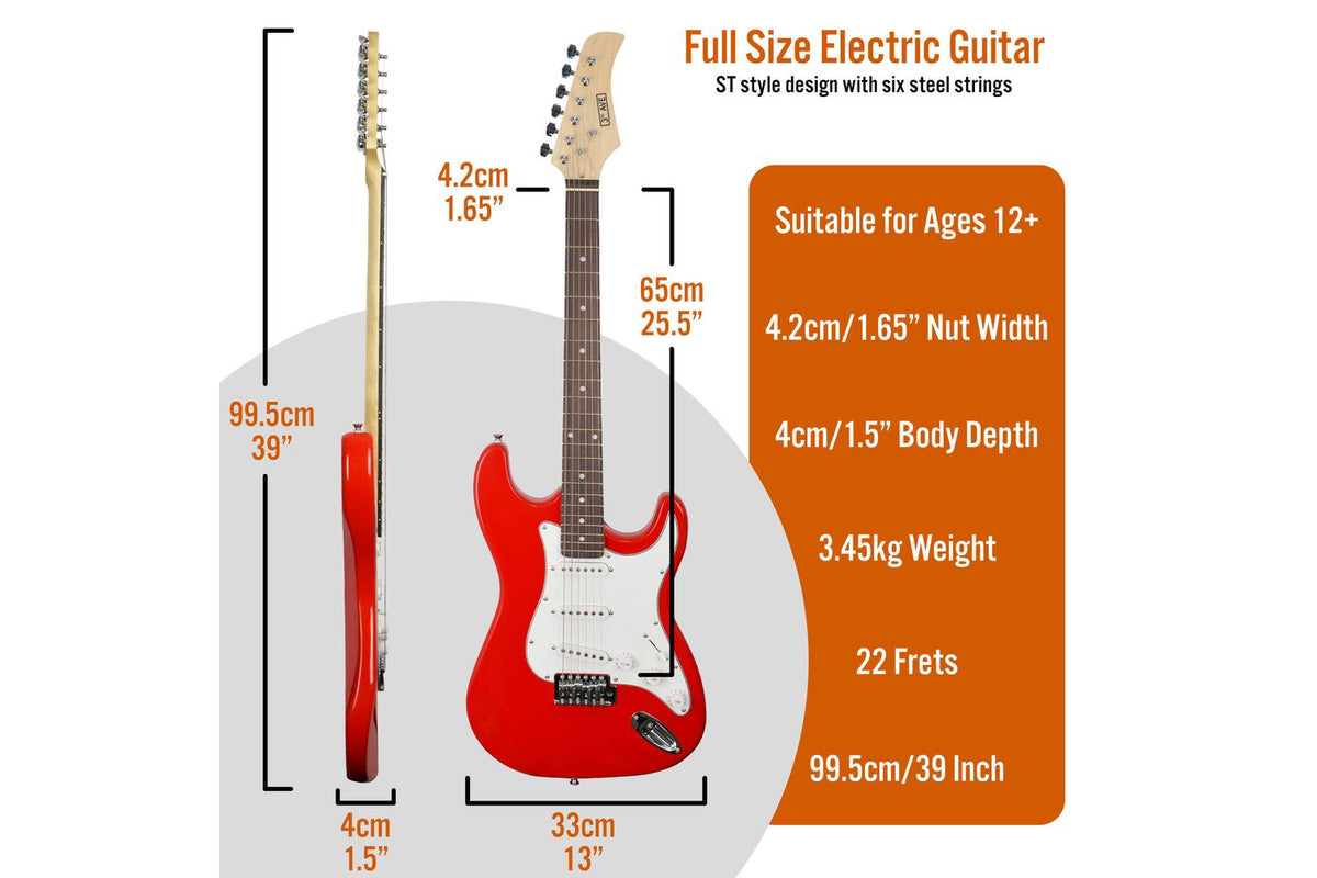 3rd Avenue 44 Size Electric Guitar Pack - Red-2