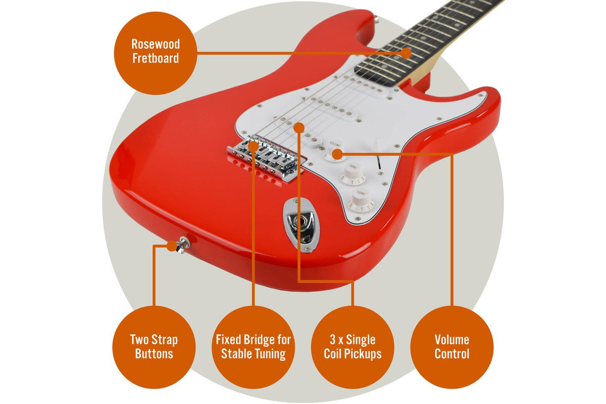 3rd Avenue 44 Size Electric Guitar Pack - Red-4