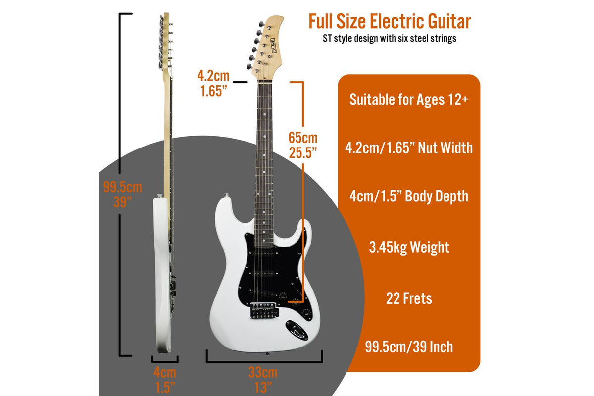 3rd Avenue Electric Guitar Pack - White-2