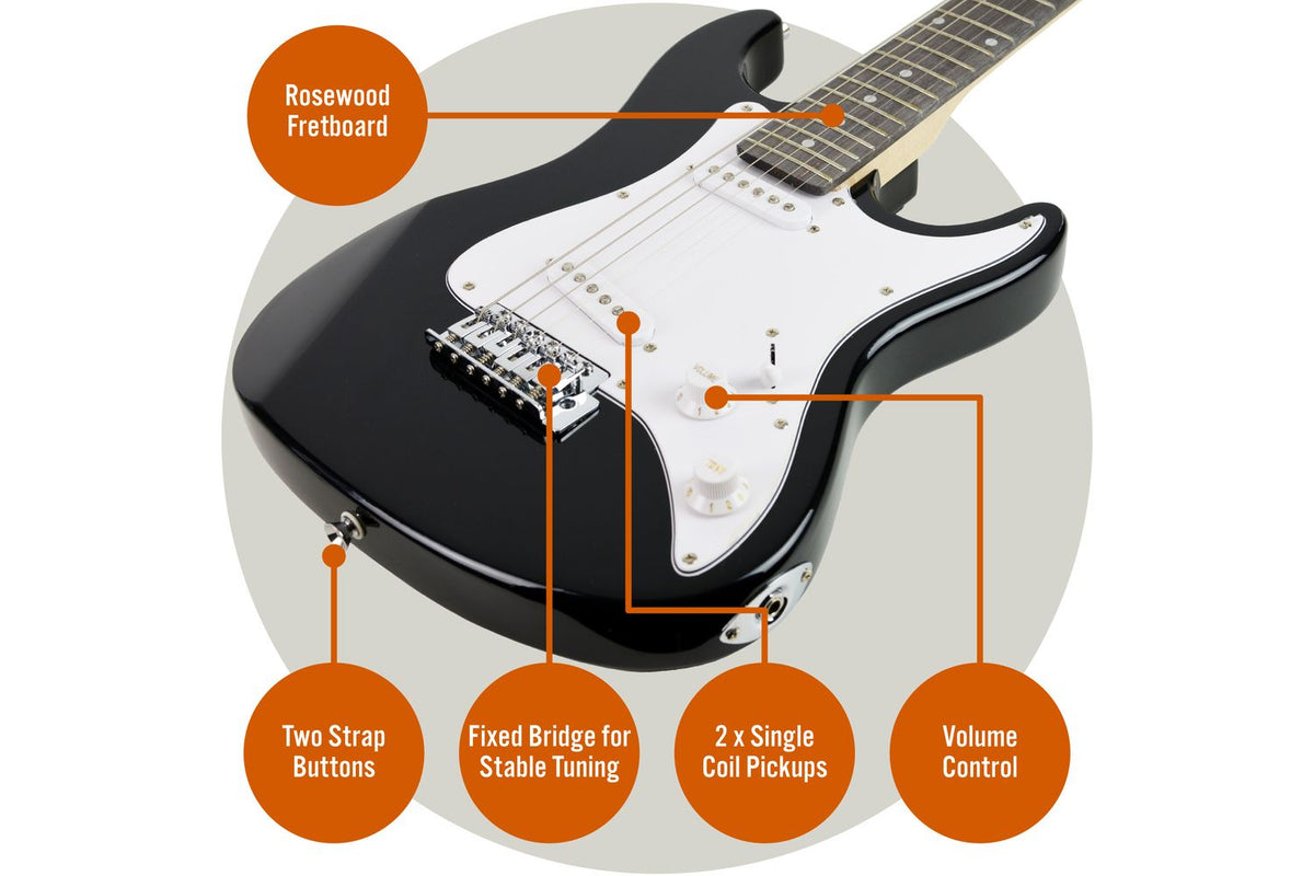 3rd Avenue Rocket Series 34 Electric Guitar - Black-4