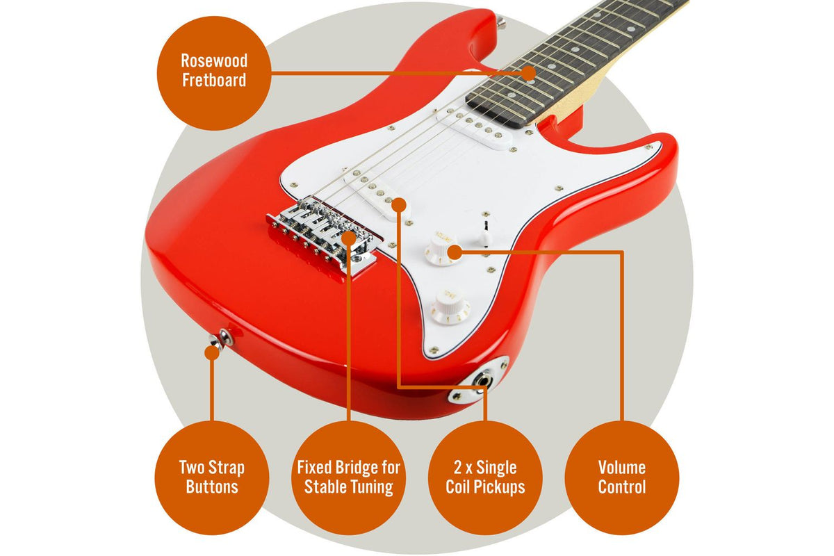 3rd Avenue 34 Size Electric Guitar Pack - Red-4