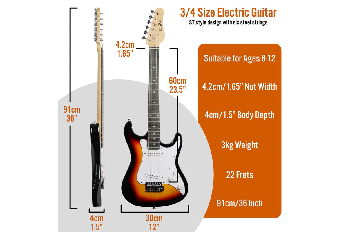 3rd Avenue 34 Size Electric Guitar Pack - Sunburst-2