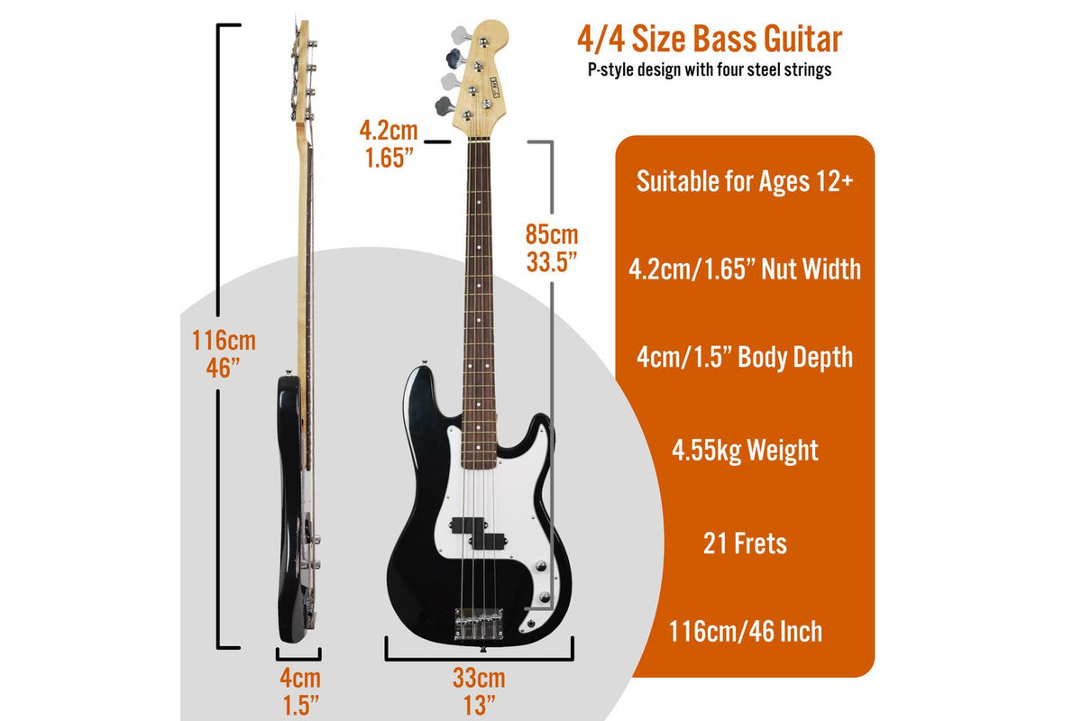 3rd Avenue Electric Bass Guitar Pack Full Size-2