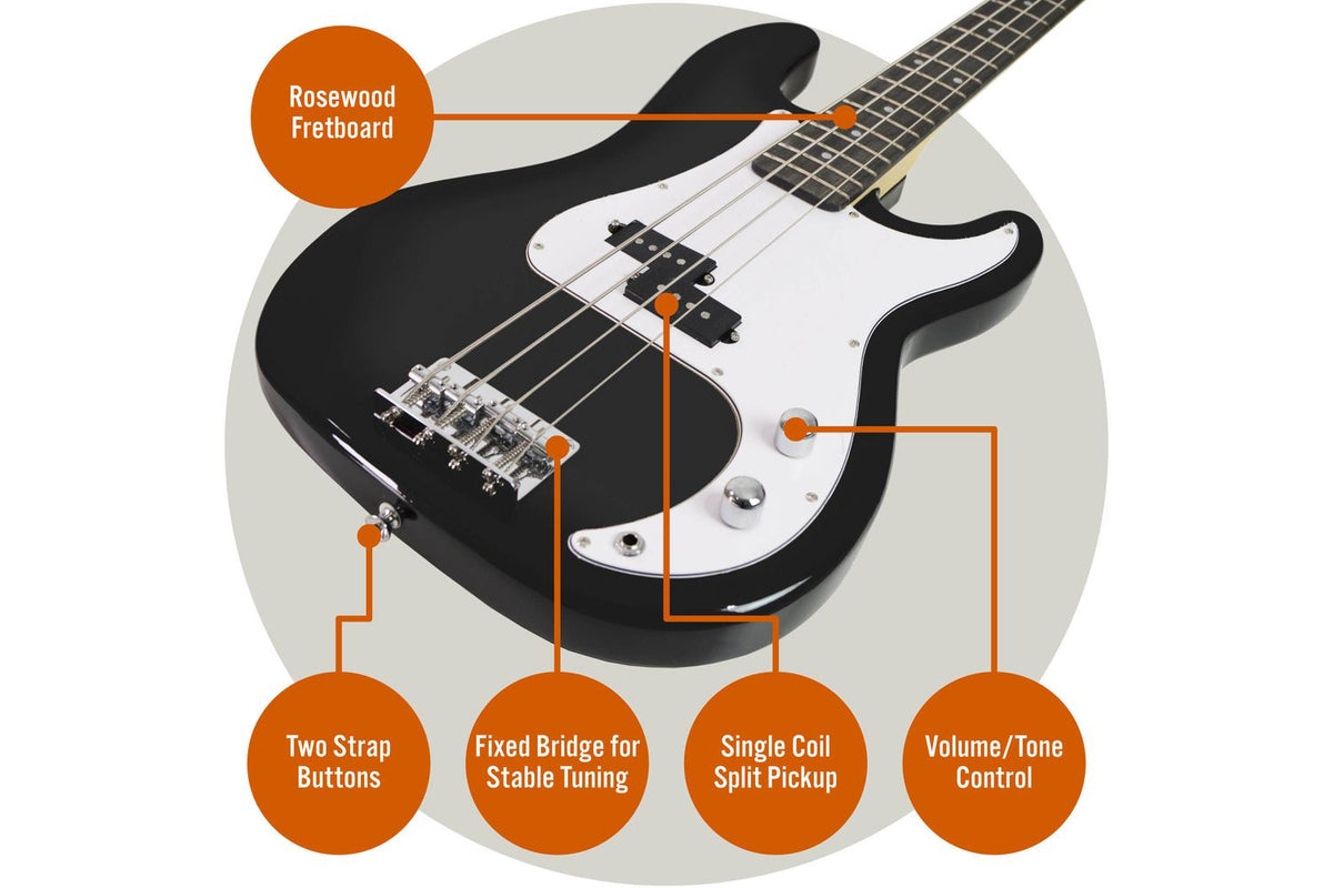 3rd Avenue Electric Bass Guitar Pack Full Size-4