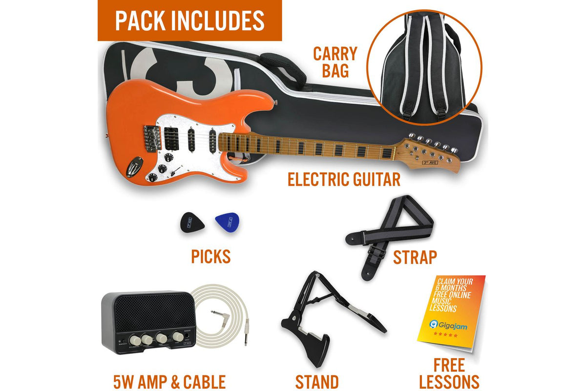 3rd Avenue Stateside Series Electric Guitar Pack - Cany-3