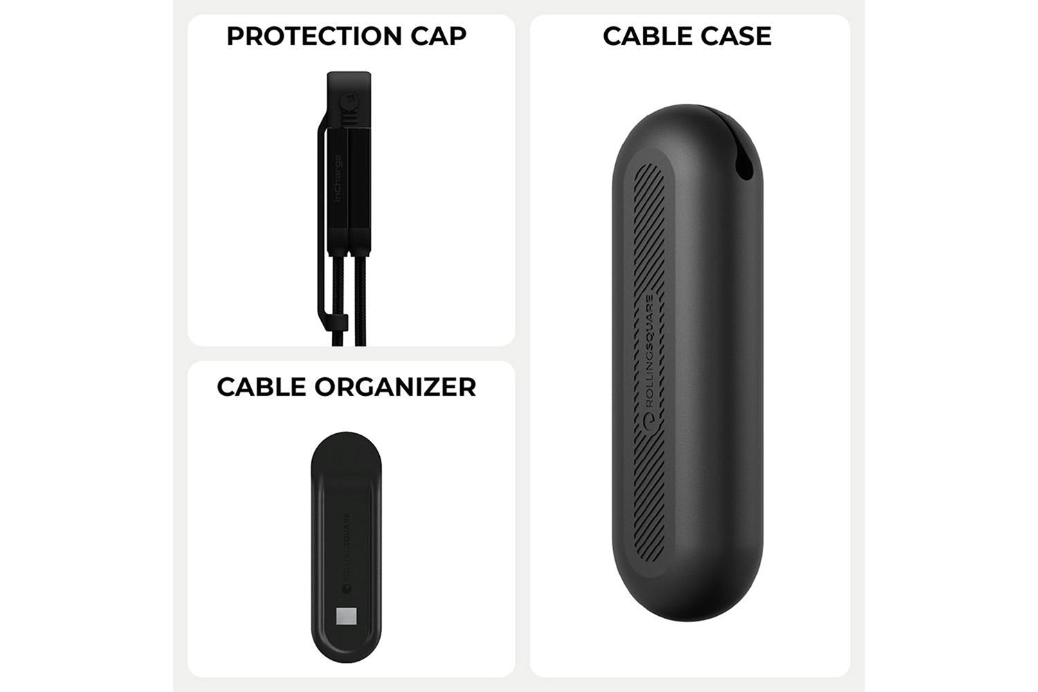 Rolling Square inCharge XL Cable | Urban Black | 2m-6