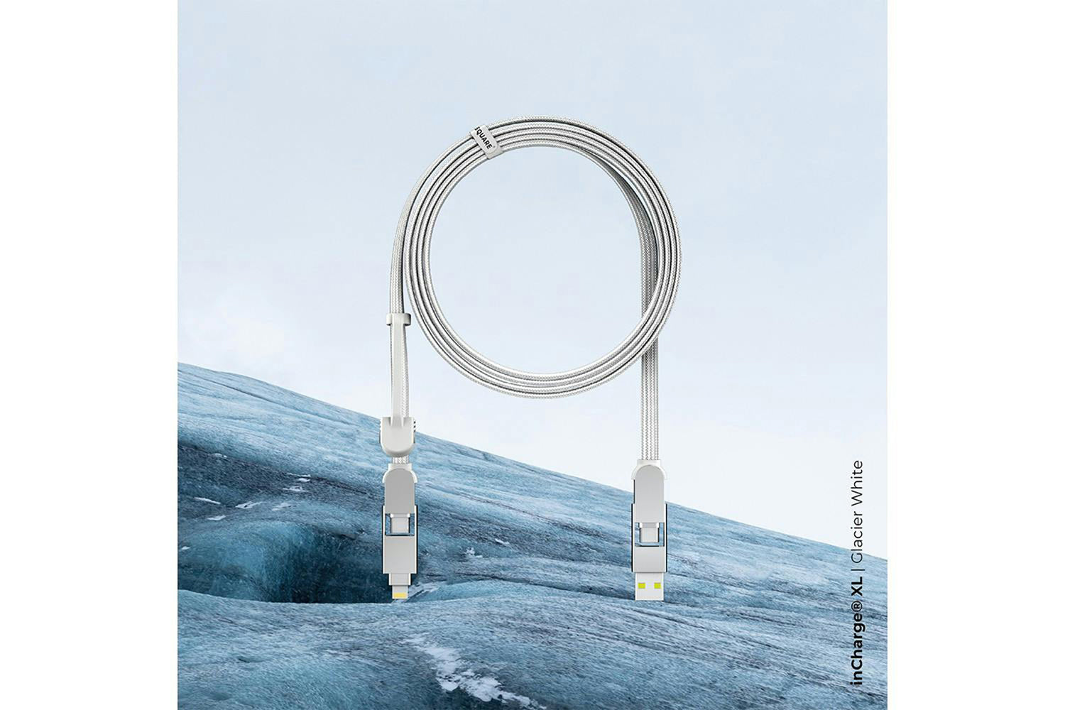 Rolling Square inCharge XL Cable | Glacier White | 2m-8