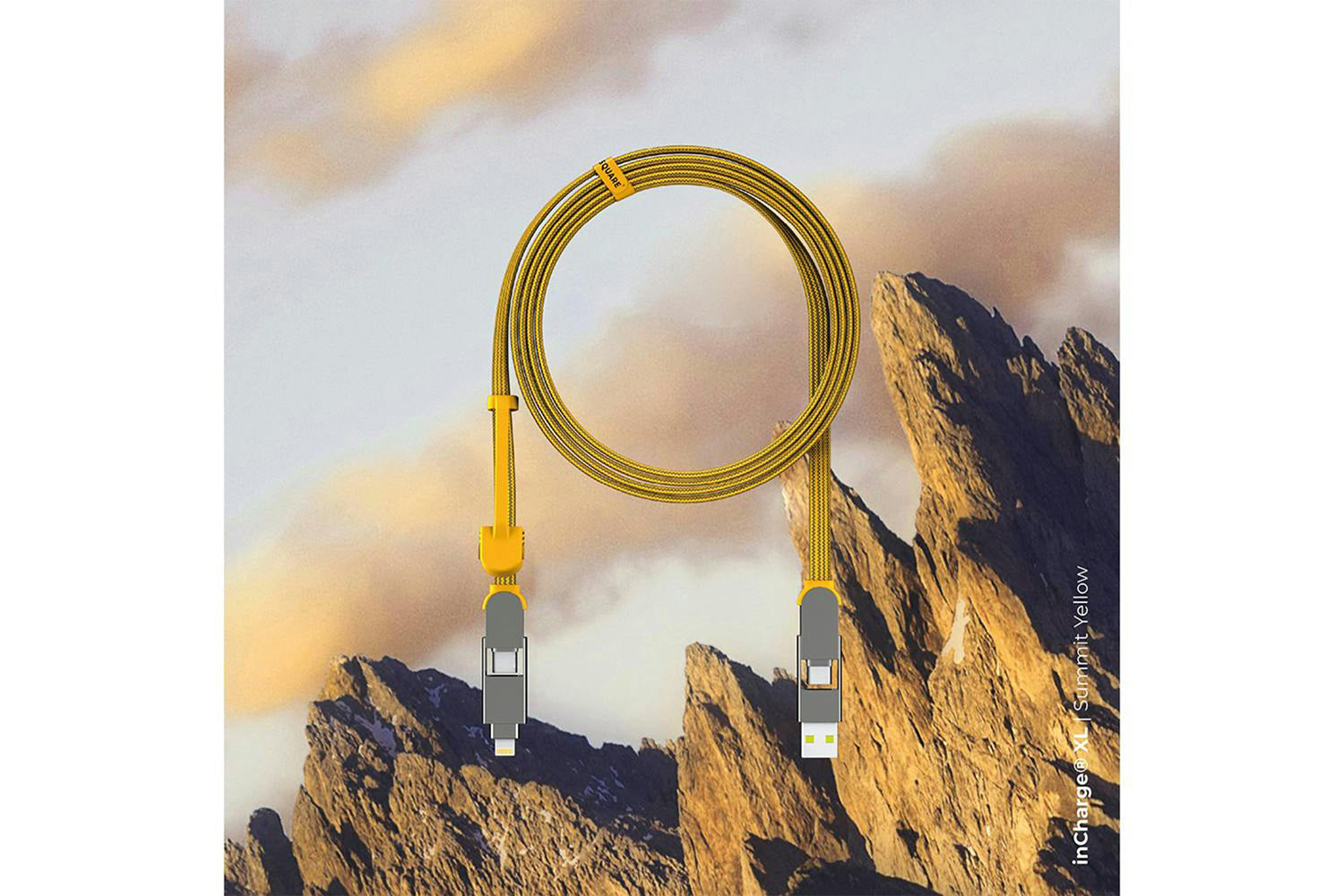 Rolling Square inCharge XL Cable | Summit Yellow | 2m-10