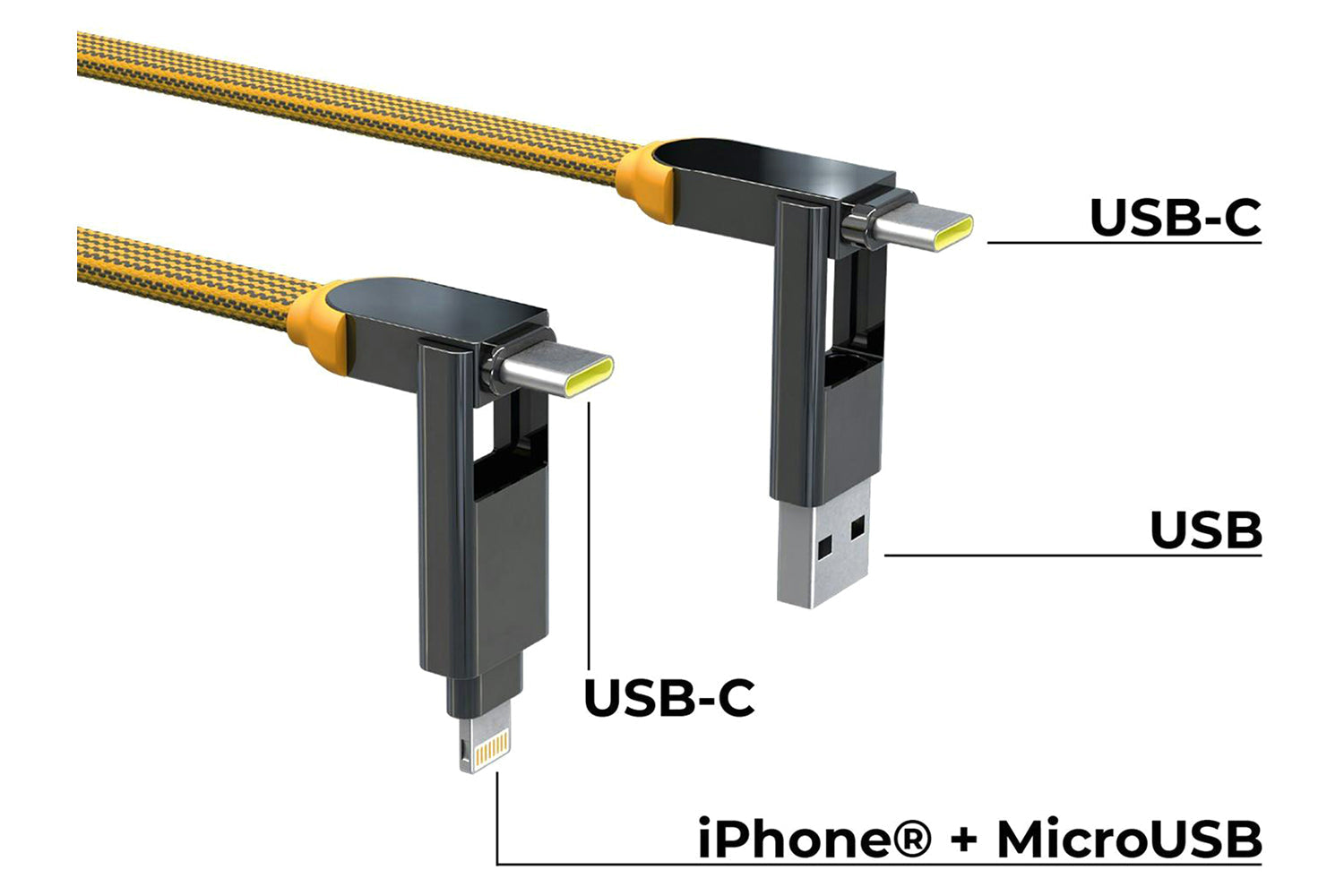 Rolling Square inCharge XL Cable | Summit Yellow | 2m-3