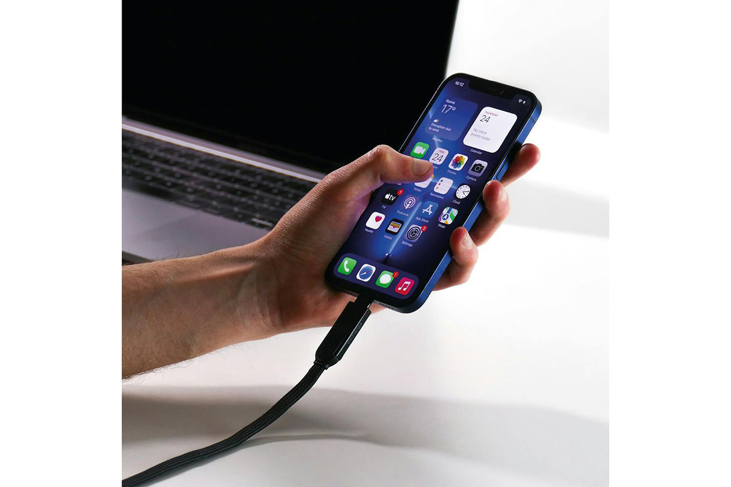 Rolling Square inCharge XL Cable | Urban Black | 0.3m-2