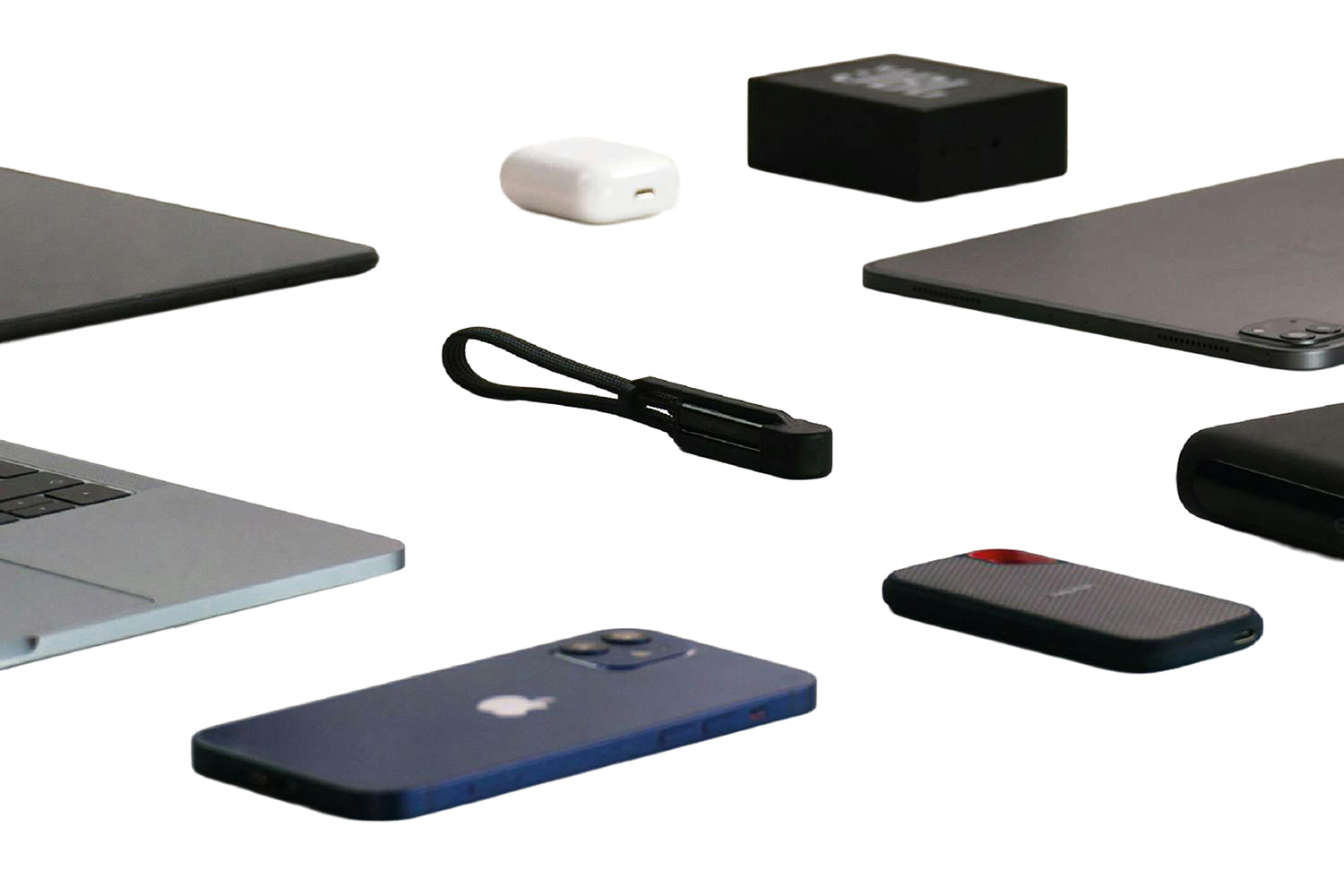 Rolling Square inCharge XL Cable | Urban Black | 0.3m-7