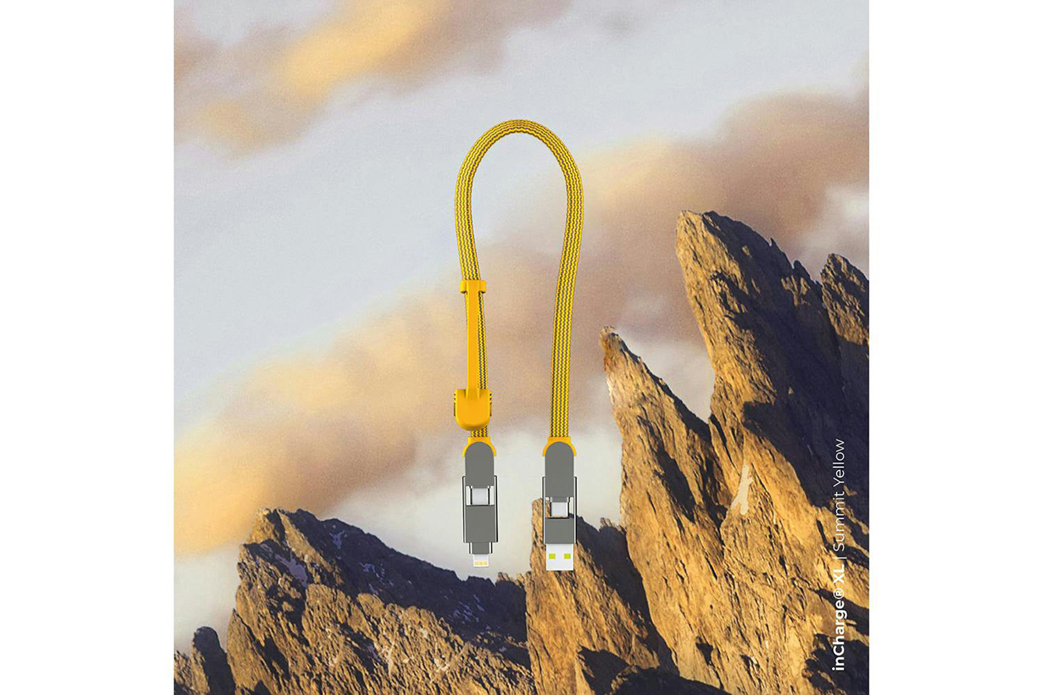 Rolling Square inCharge XL Cable | Summit Yellow | 0.3m-10
