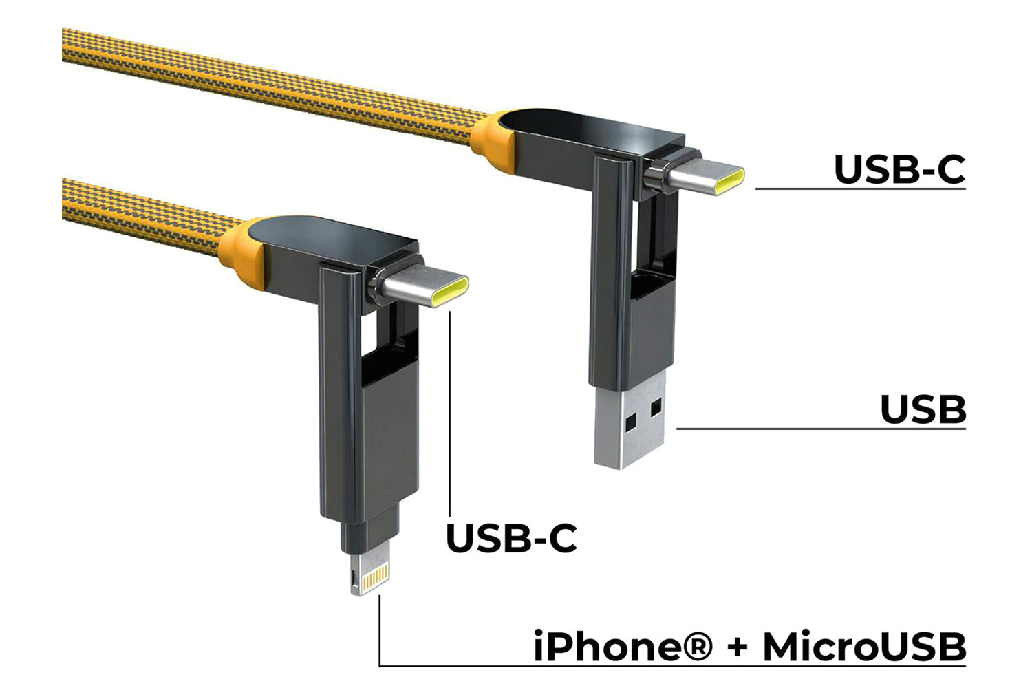 Rolling Square inCharge XL Cable | Summit Yellow | 0.3m-3