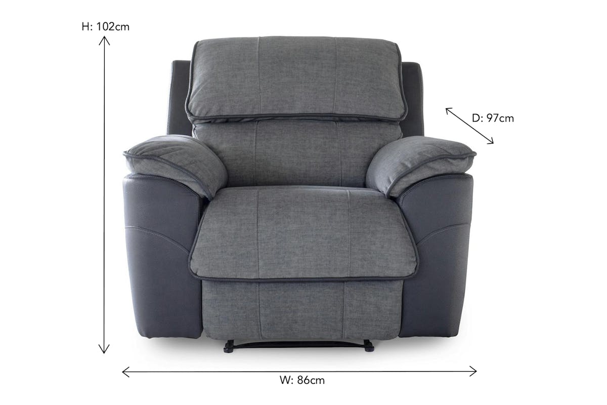 Potts Armchair | Manual Recliner | Grey-2