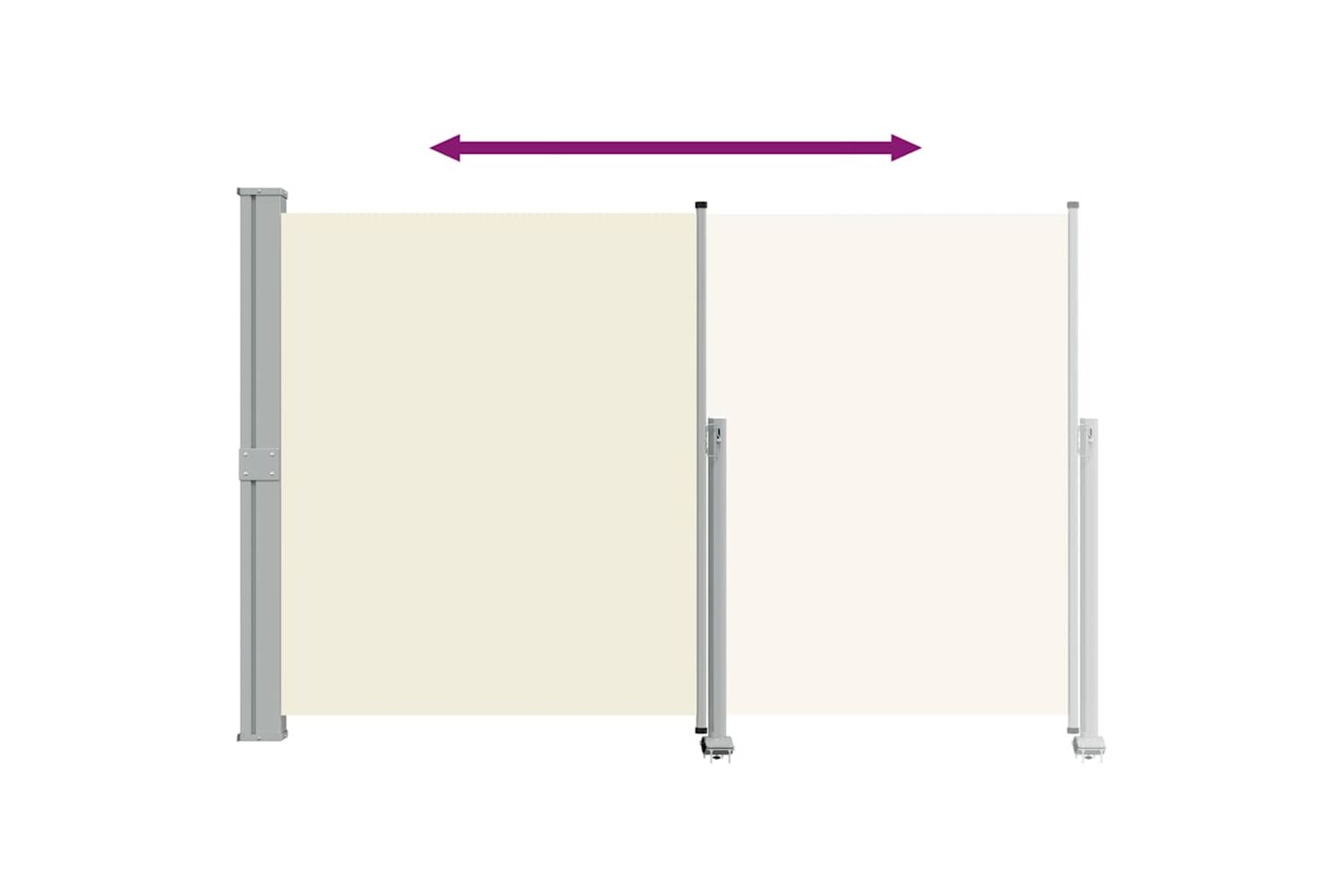 vidaXL 45194 Patio Retractable Side Awning 160 X 300cm Cream-9