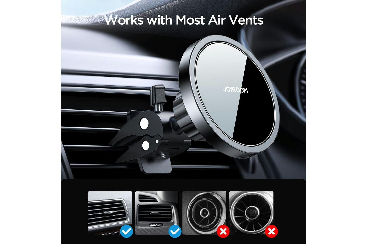 Joyroom Air Vent JR-ZS240 Magnetic Wireless Car Charge Holder-8