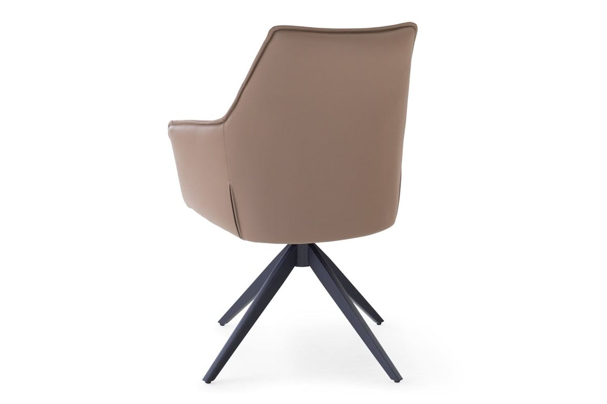 Kayleigh Carver Dining Chair | Swivel | Leather | Cappuccino-6