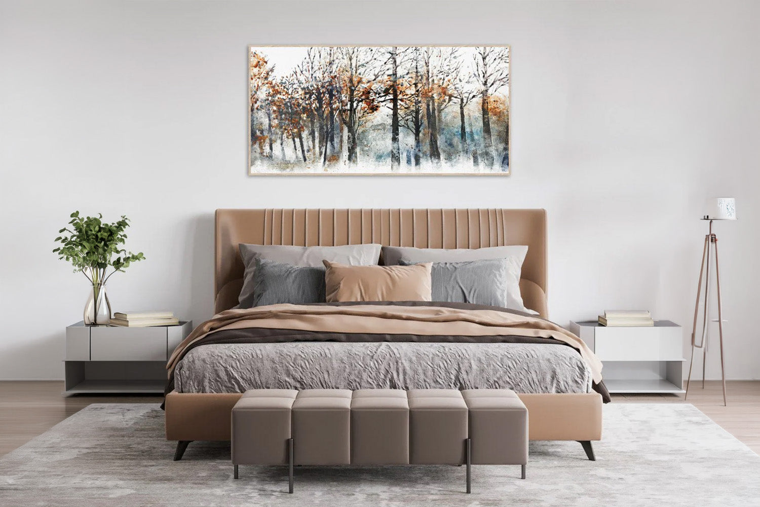 Autumn Framed Canvas Painting - Ksenia Sizaya | Multicolour | 76 x 152 cm-2