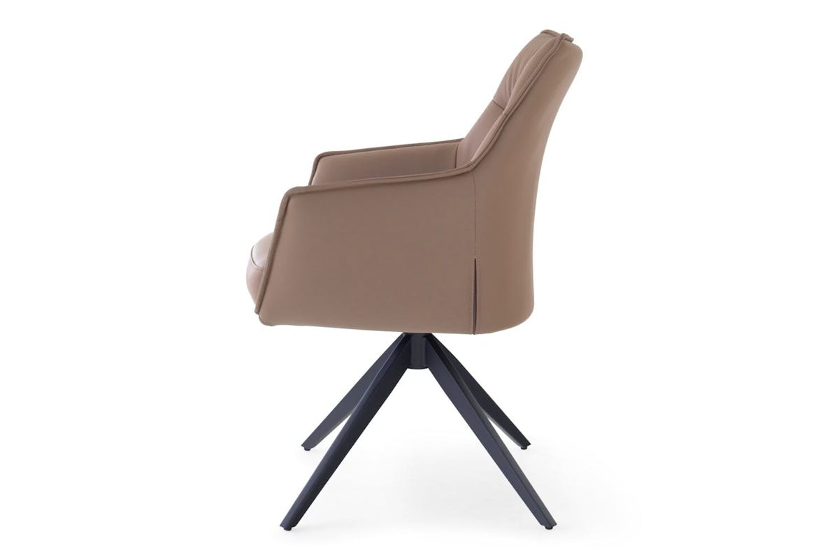 Kayleigh Carver Dining Chair | Swivel | Leather | Cappuccino-4