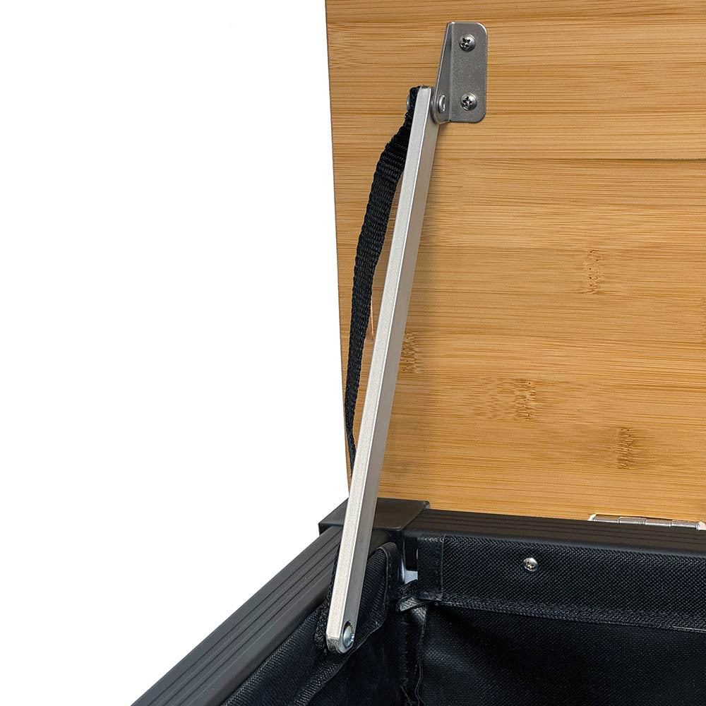 Bamboo 3 In 1 Folding Table/storage Camping Cupboard | Aluminium Frame | Lightweight-3