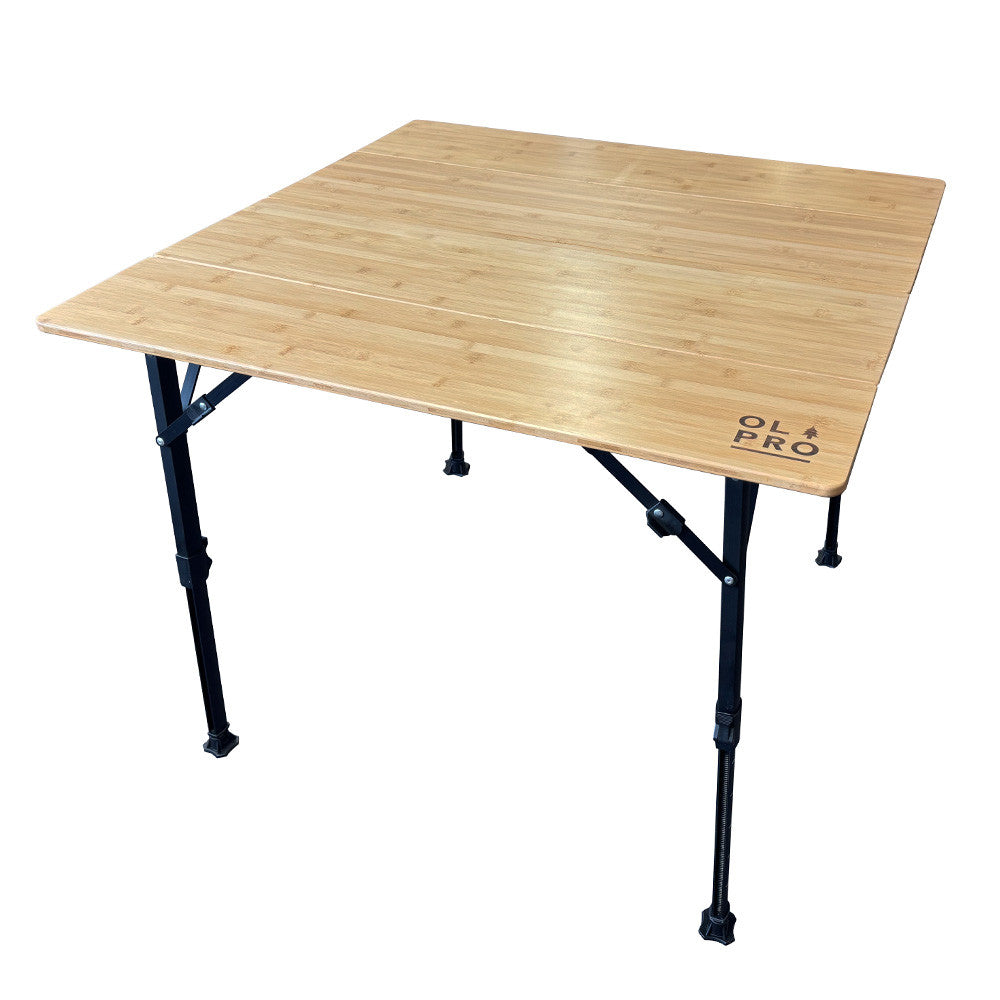 Bamboo Camping Table | Camping Furniture | Bamboo Aluminium| 90cm X 90cm