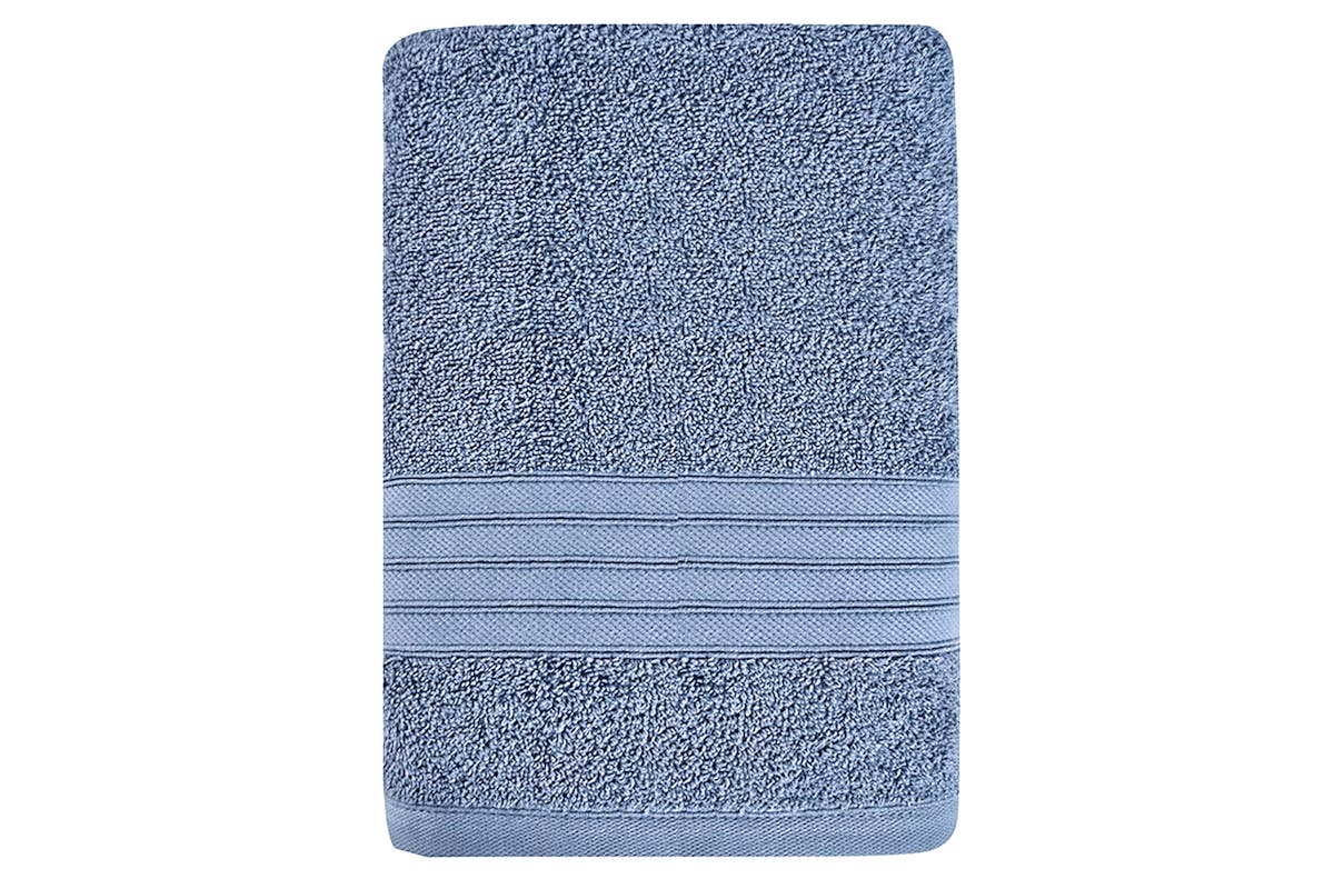 Cotton Terry Towel Set (Hand + Bath + Bath Sheet) - Denim-5