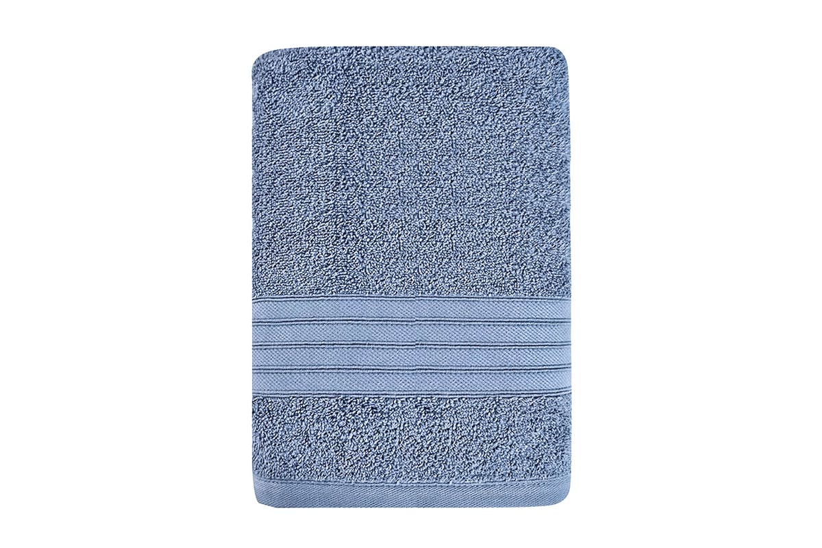 Cotton Terry Towel Set (Hand + Bath + Bath Sheet) - Denim-4